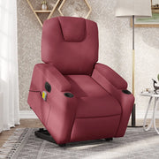 Poltrona Alzapersona Massaggiante Elettrica Rosso Vino Tessuto 3204407