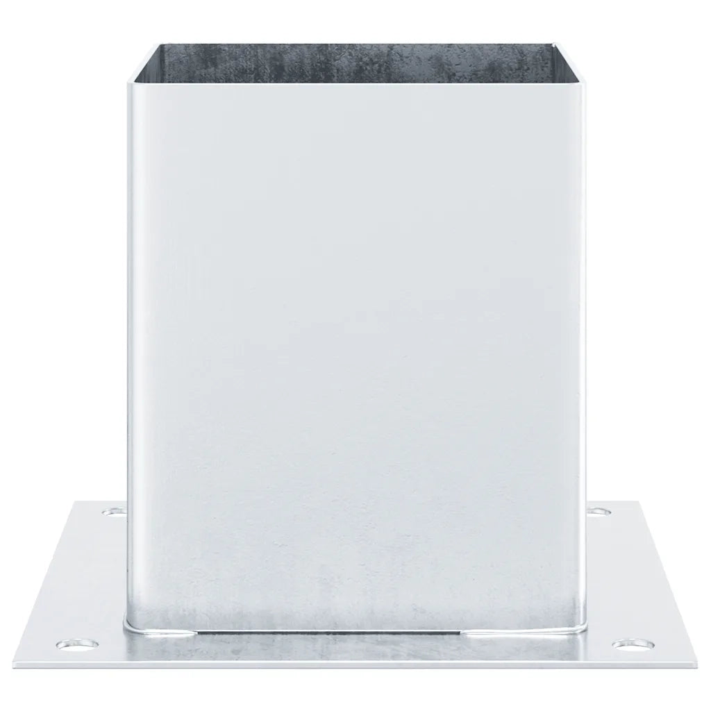 Basi per Pali Quadrate 4 pz Argento 121x121 mm Acciaio Zincato CFW5205046