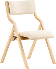 Sedia Pieghevole da Pranzo con Seduta e Schienale Imbottiti, Design Elegante e Salvaspazio, Comoda e Resistente, Facile da Riporre, Perfetta per Cucina, Ufficio e Esterno, Beige FST40-W