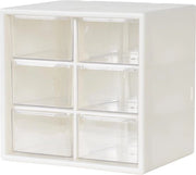 Cassetto di archiviazione con 6 cassetti in plastica Scatola per piccoli componenti Magazzino per la casa Laboratorio Cassetto per ufficio per l'archiviazione di gioielli Attrezzi Viti Adatto per la montaggio a parete (bianco)