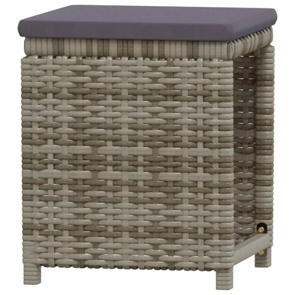 Set di mobili da giardino mobili da esterno 6 pezzi con cuscini resina intrecciata grigia 02_0016868