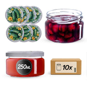 Barattoli per conserve KADAX Denia 250ml 10 pezzi 82mm + coperchio "Composizione di cetriolo"