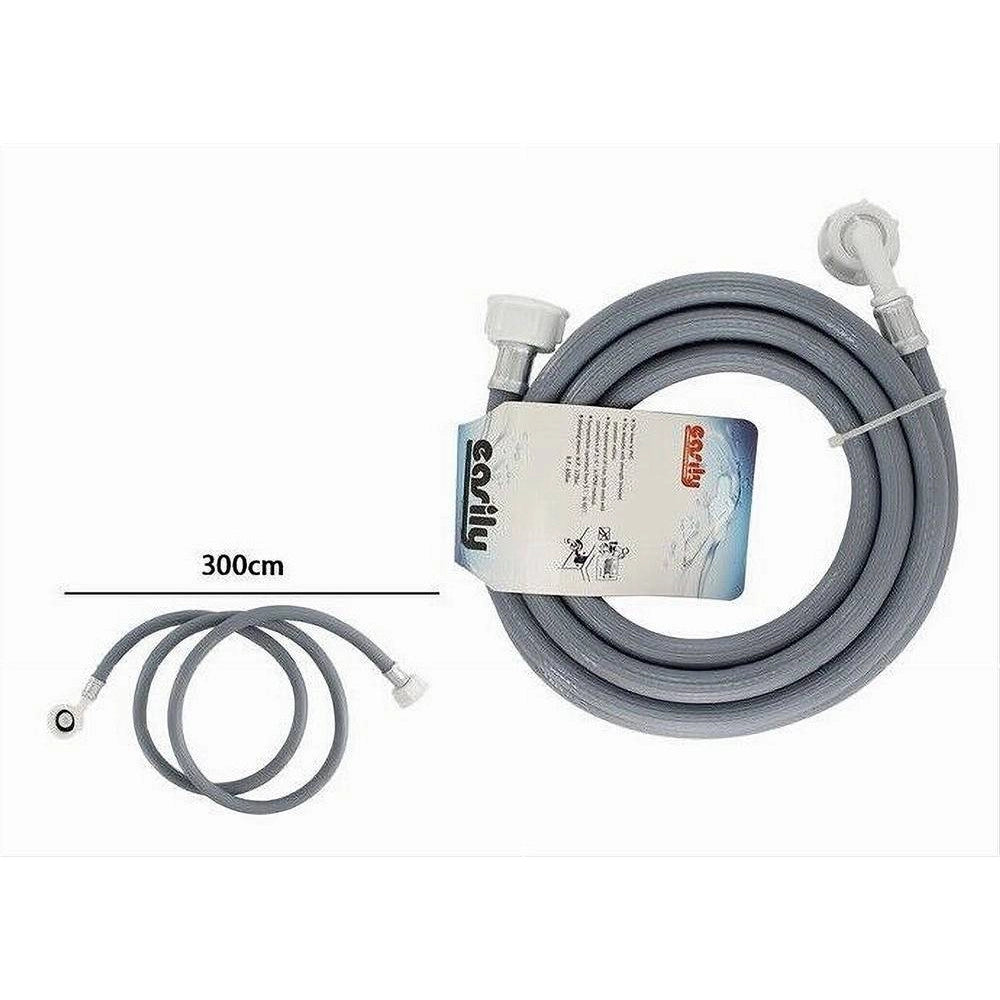 Trade Shop - Tubo Scarico Carico Per Lavatrice Lavastoviglie Con Curva Raccordo Pipa 3mt 59052 -