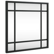 Specchio da Parete | Specchio decorativo Nero 30x30 cm Quadrato in Ferro