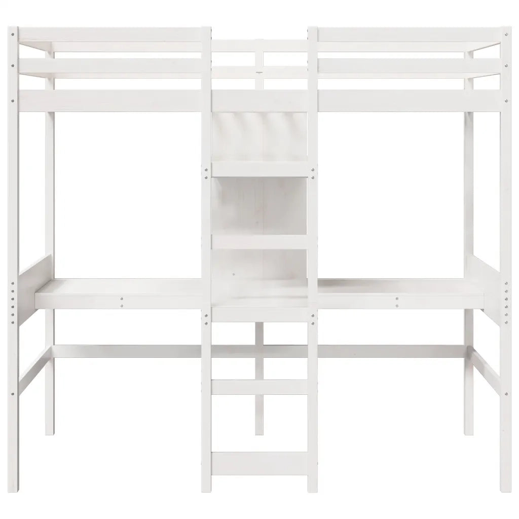 Giroletto Soppalco senza Materasso Bianco 90x190cm Legno Pino