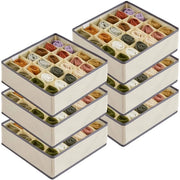 Set di 6 paia di calze, organizzatore di cassetti per biancheria intima, 24 cassette, organizzatore di armadio, organizzatore di tavolo per mettere i vestiti, scatole di archiviazione per abiti, biancheria intima, cravatte, kaki