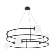 Maytoni Lampadario moderno Balance 6 luci G9 finitura nero metallo vetro