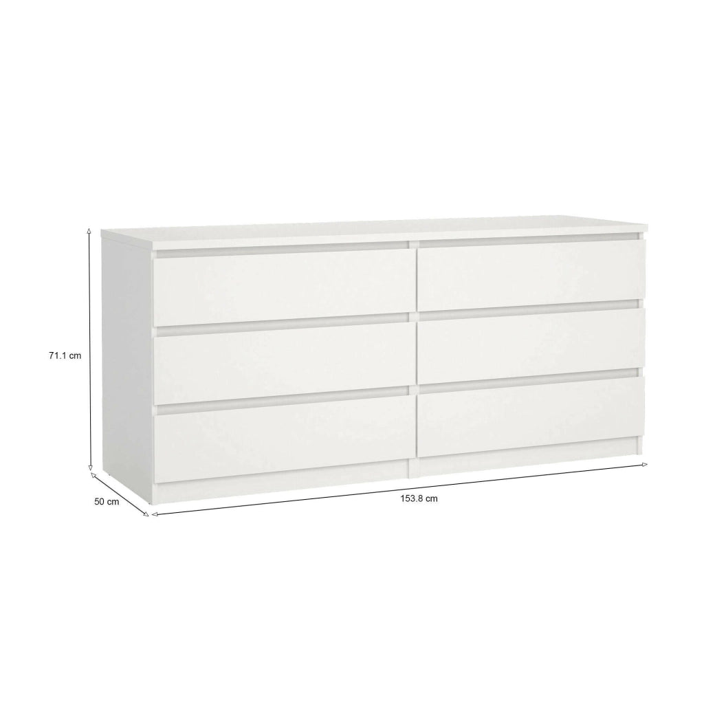 Credenza Abacadabra, Buffet da soggiorno, Madia da salotto, Dispensa da cucina, 154x50 h70 cm, Bianco