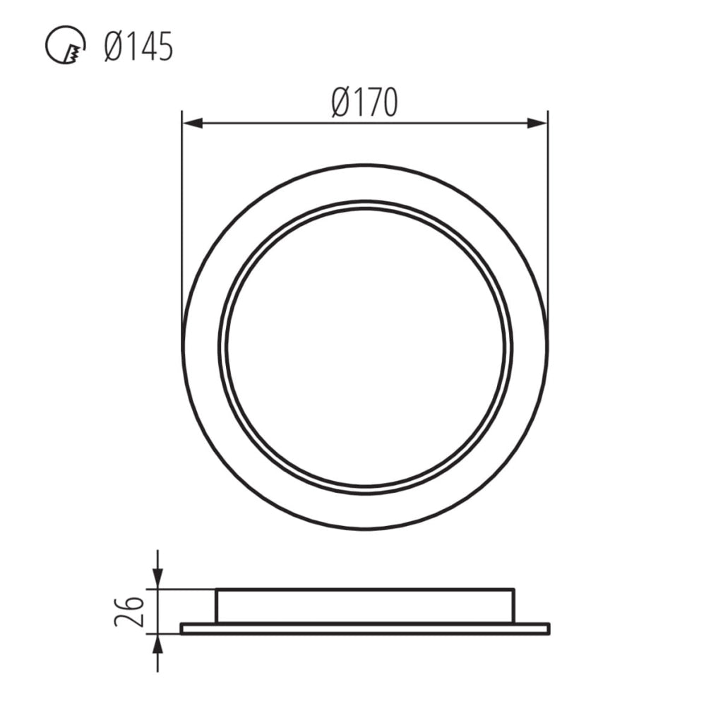 Plafoniera spot tonda LED 18W 4000K IP44 Kanlux TAVO 36513