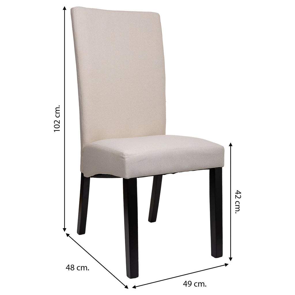 Sedia in legno imbottita panna 49x48x42/102h