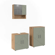 Vicco Set di mobili da bagno Verde salvia 3 parti