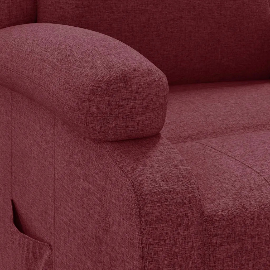 Divano Sedia-Poltrona Reclinabile in Tessuto Rosso Vino 572866
