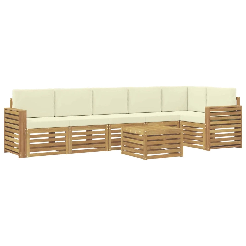 Set di divani da esterno 7 pcs Bianco e Crema 59 x 59 x 37 cm 3391960