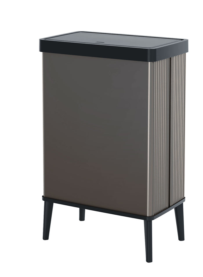 Pattumiera Alta 54L Keter Verto High 43,5x26,5x68,7 cm in Plastica Grigio Perla