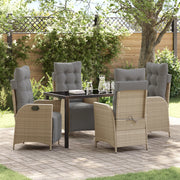Set da pranzo da giardino 5 pezzi Beige Rattan polimerico