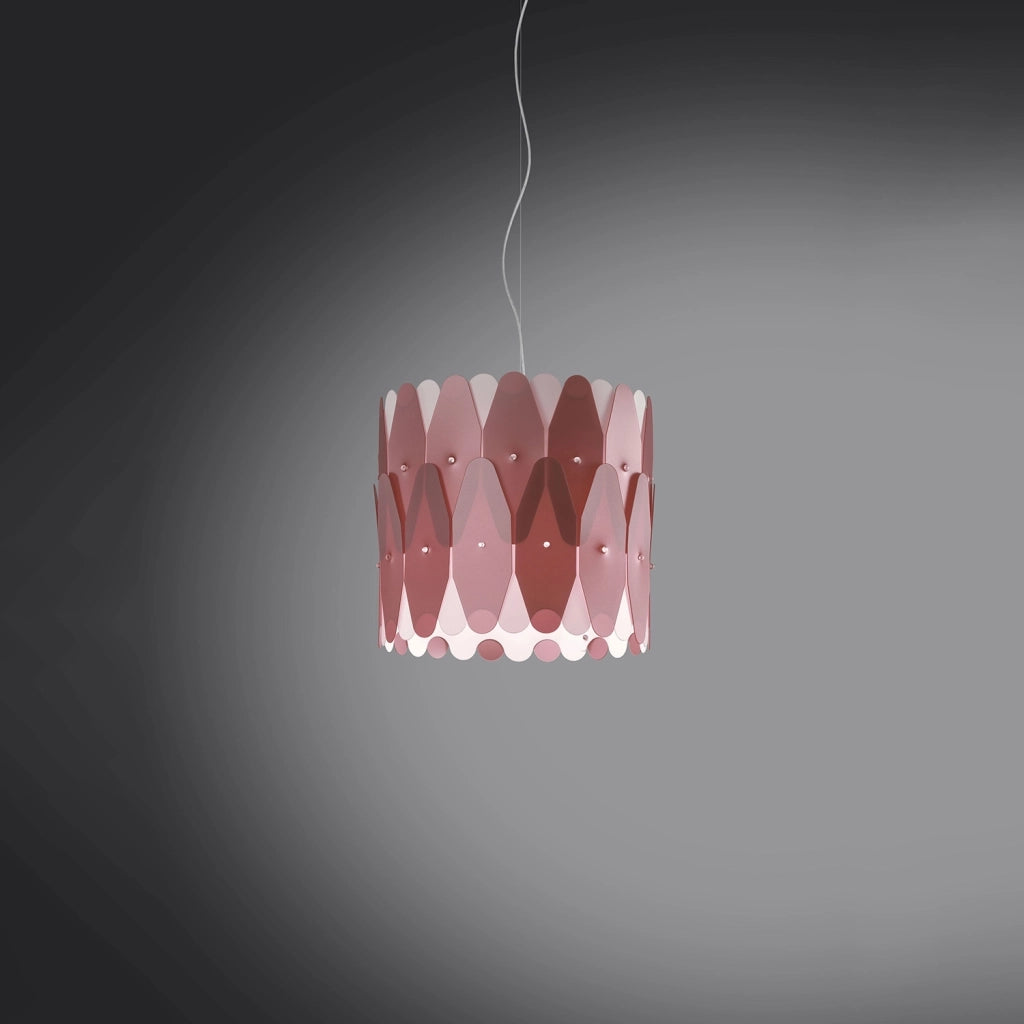 Sospensione Moderna Amanda Polilux ® Pink Metal E Metallo Cromo 1 Luce E27