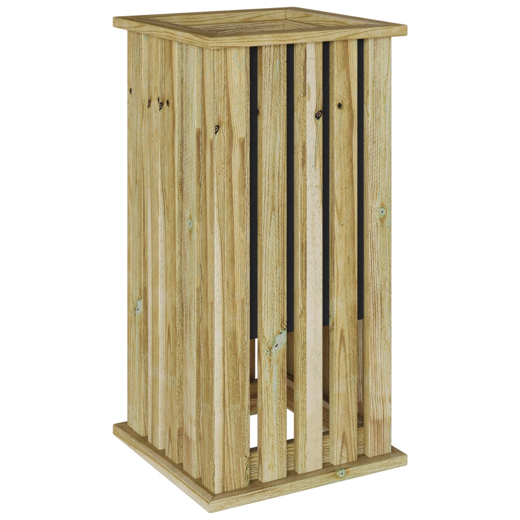 Fioriera da Giardino con Rivestimento 33x33x65 cm Legno di Pino Impregnato