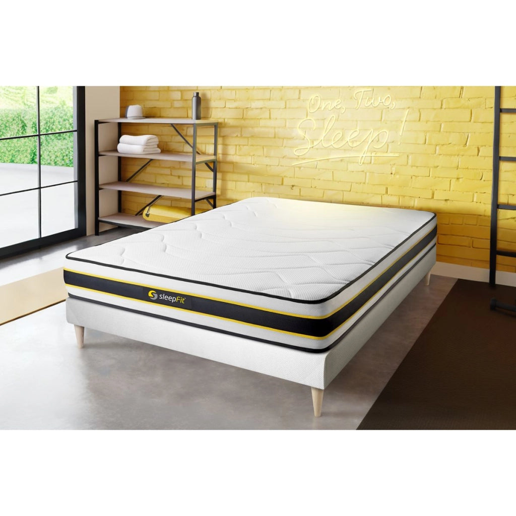 Kit rete e materasso matrimoniale FLEXY 150x195cm - Spessore : 22cm - molle insacchettate e memory foam - rigido