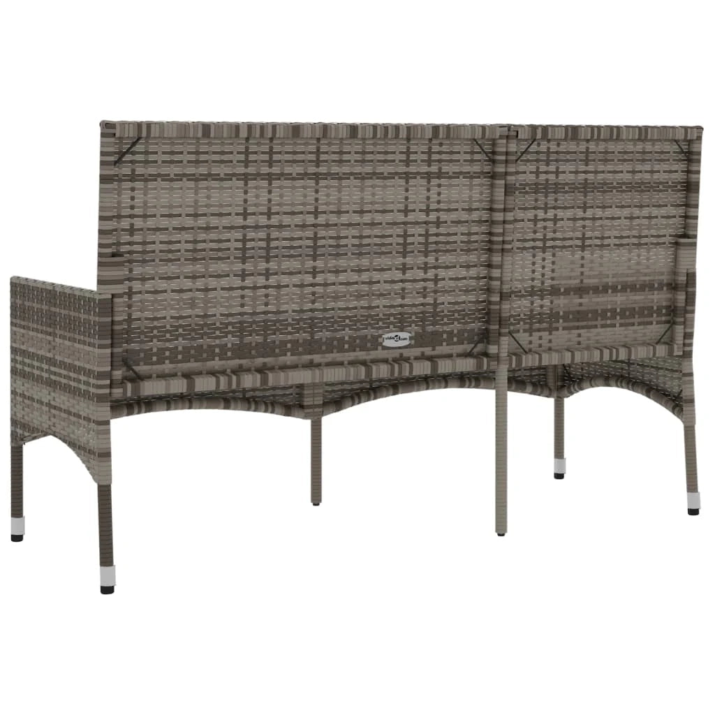Panca da giardino/mobili da patio a 3 posti con cuscini 140 x 51 x 85 cm resina intrecciata grigia 02_0011789