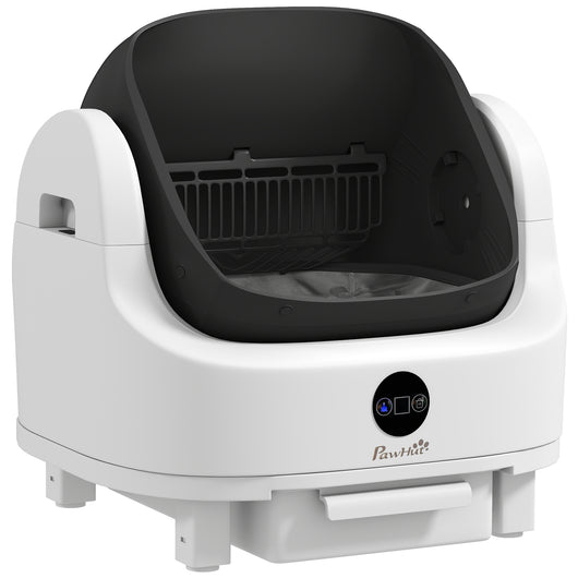 Lettiera per Gatti Autopulente con Design Aperto 50x54x55 cm Sensori di Sicurezza e Deodorante in ABS e PP Bianco