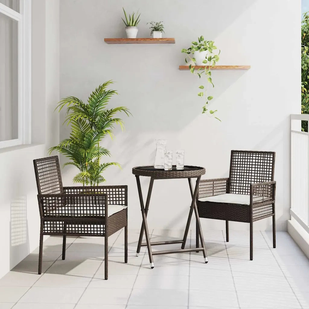 Set Bistro da Giardino 3 pcs Marrone polyrattan 3334963