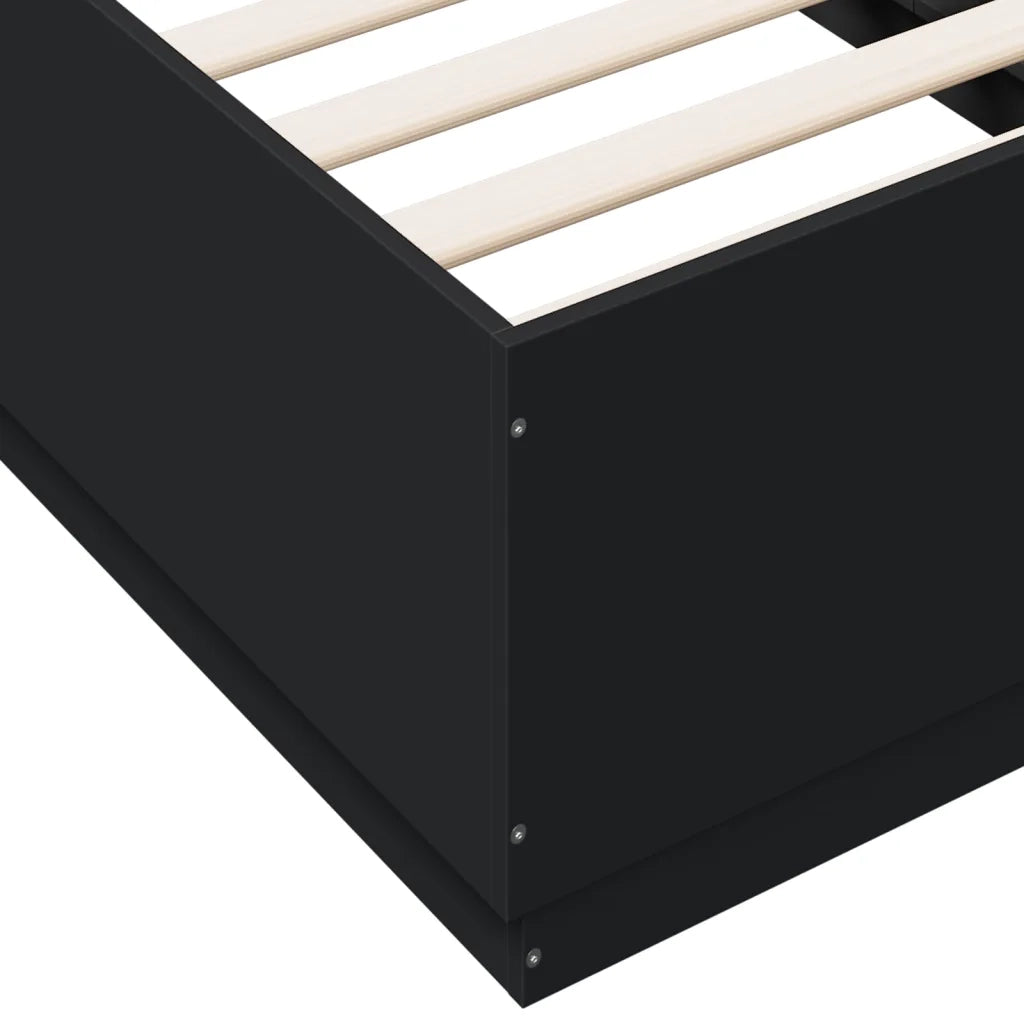 Giroletto con Luci LED Nero 75x190 cm in Legno Multistrato 3209668