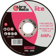 DISCO ABRASIVO TAGLIO FERRO ABRABETA - MM 115X22,2 H.MM 1,0- 50 pezzi