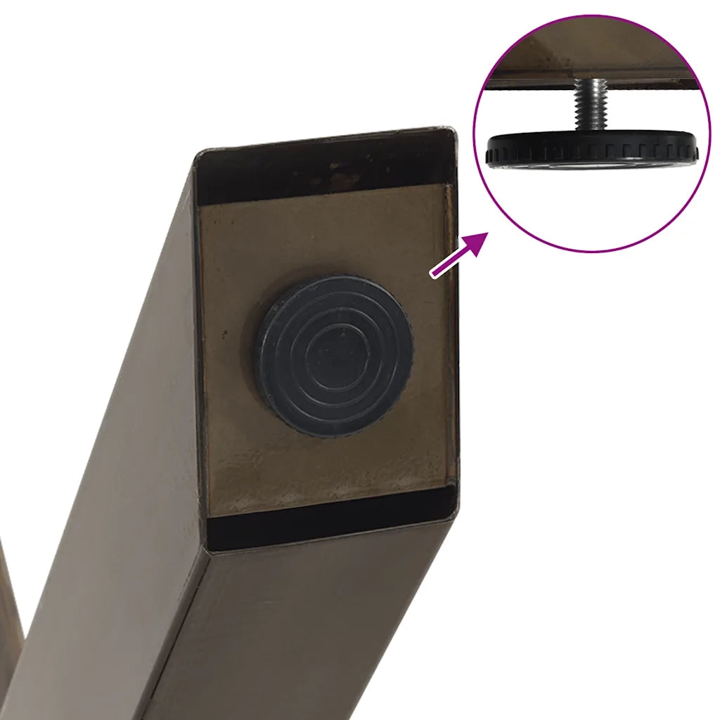 Gambe per tavolo da pranzo a forma di X 2 pz in acciaio naturale 90x(72-73) cm 4012987