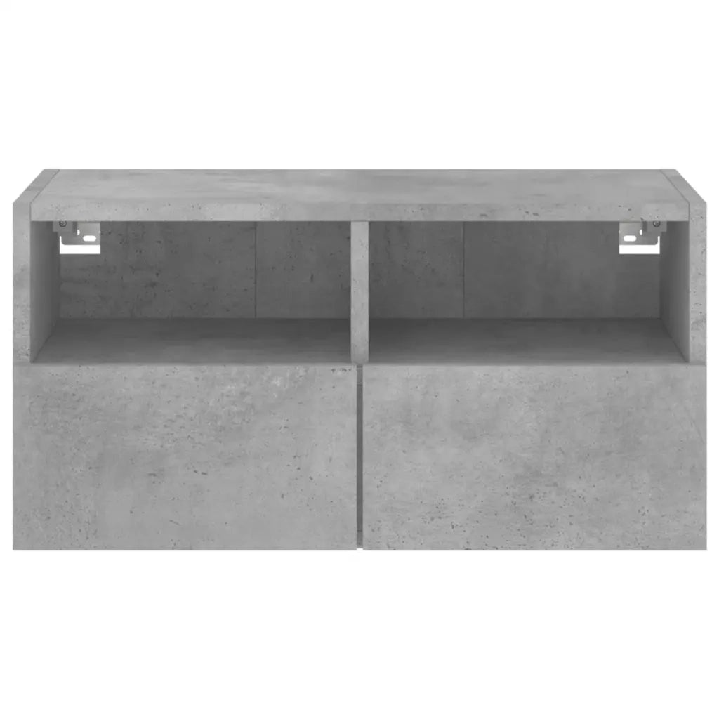 Mobile TV a Parete Grigio Cemento 60x30x30 cm Legno Multistrato 836860