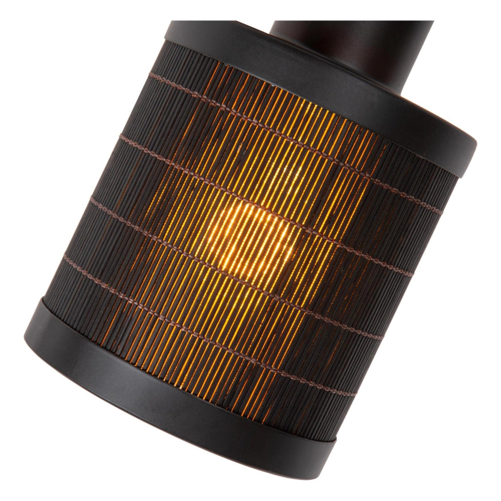 Plafoniera Lucide Tagalog con paralumi bambù nero 2xE27 40W