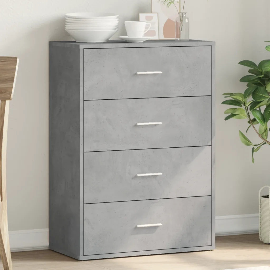 Credenza Grigio Cemento 60x31x84 cm in Legno Multistrato 840502