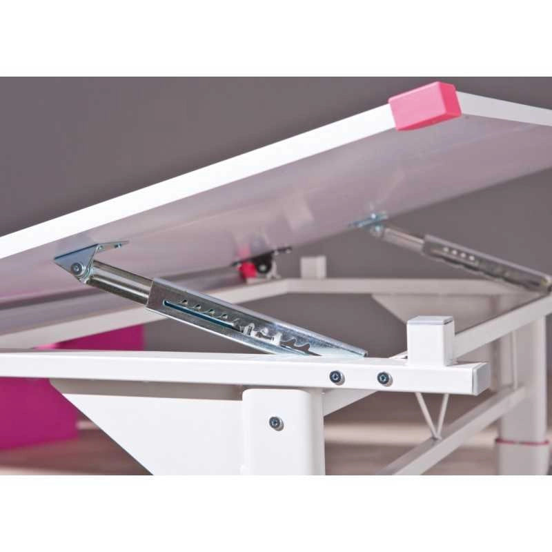 Scrivania Inter Link con piano inclinabile, regolabile in altezza e vano porta oggetti Dim.100x66x69-84h