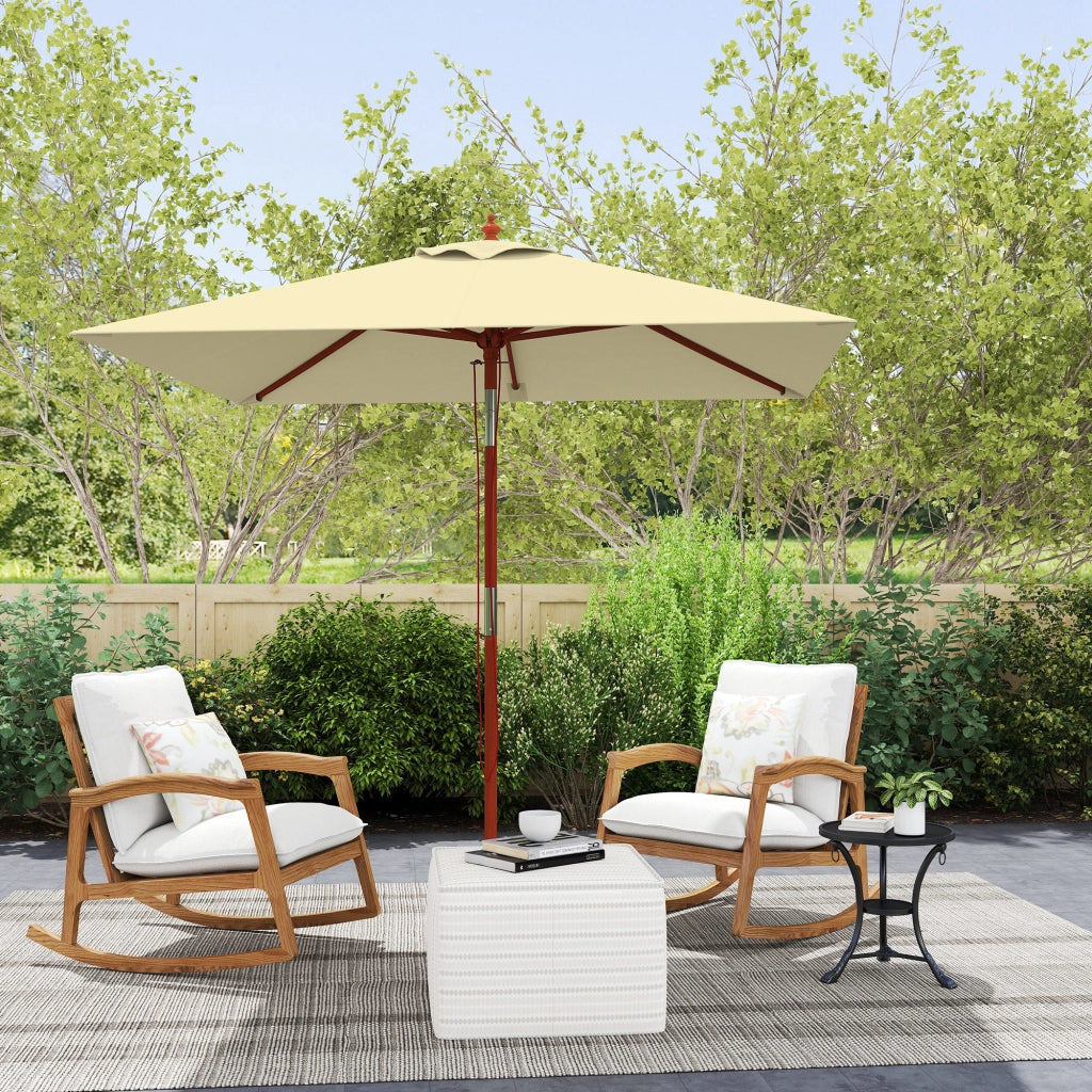 Tenda da sole rettangolare 200x150x235 cm inclinabile ¨C zephmum ¨C beige