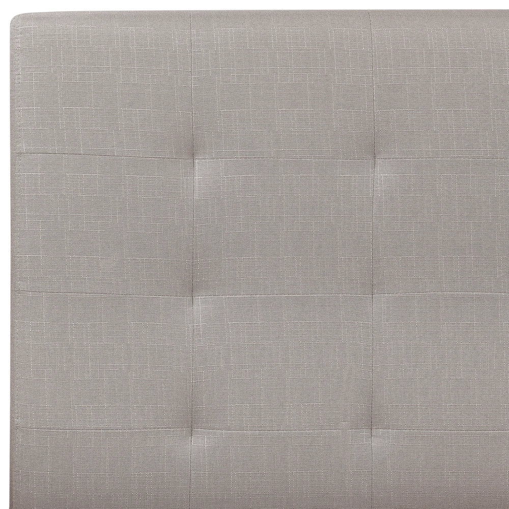 Letto imbottito tessuto grigio chiaro rete a doghe testiera trapuntata 160 x 200 cm