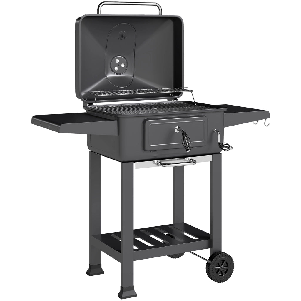 Barbecue a Carbone con Fumaiolo e Coperchio ¨C zephmum ¨C Grigio 120x60x110