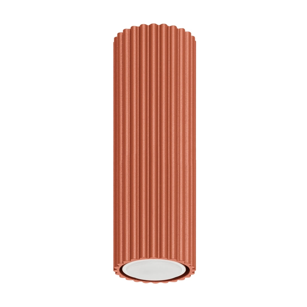 Spot soffitto Pure Lume GRAVIO tubo rigato ocra rosso 20cm GU10