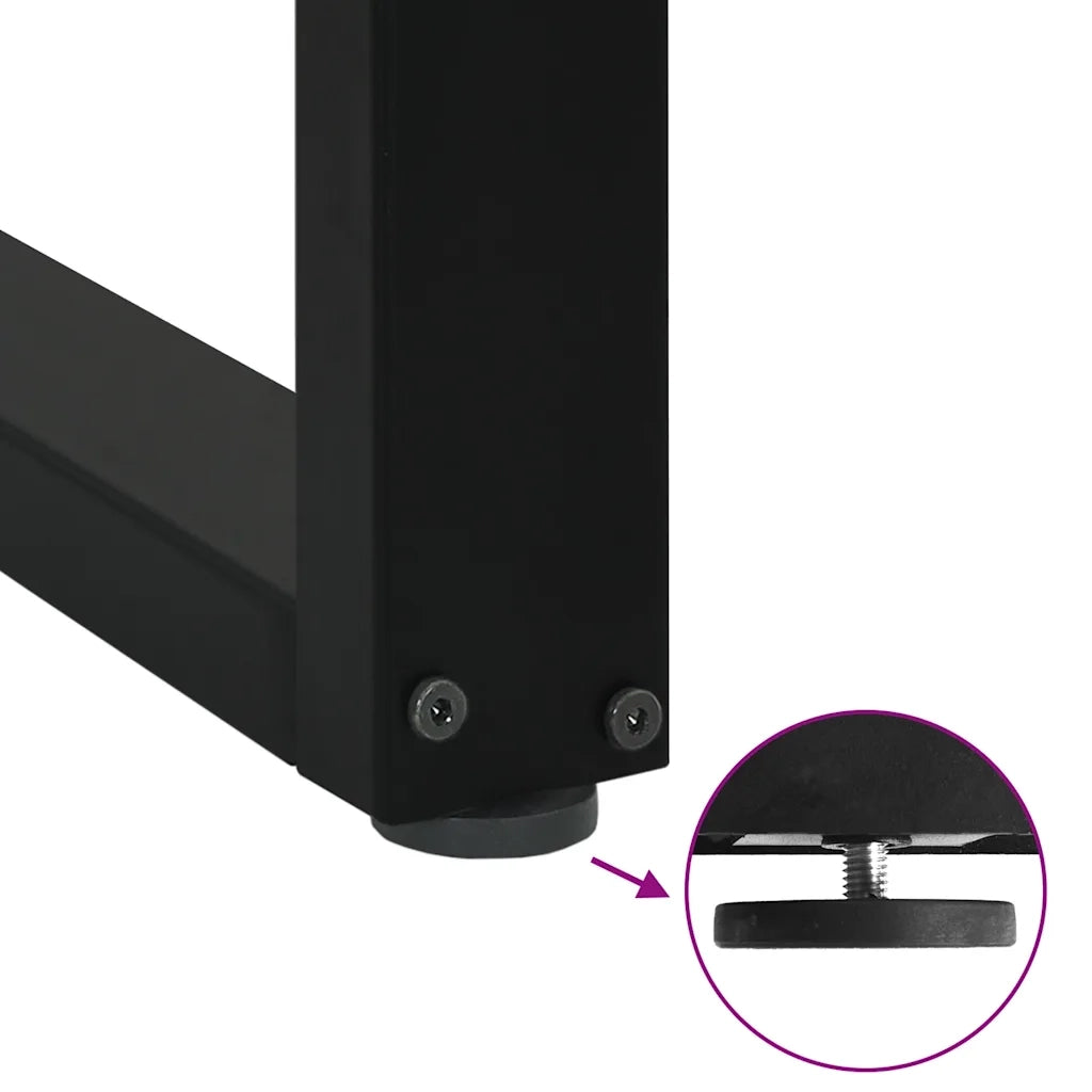 Gambe per tavolo da pranzo a forma di U 3 pz nere 100x(72-73) cm in acciaio 4013212