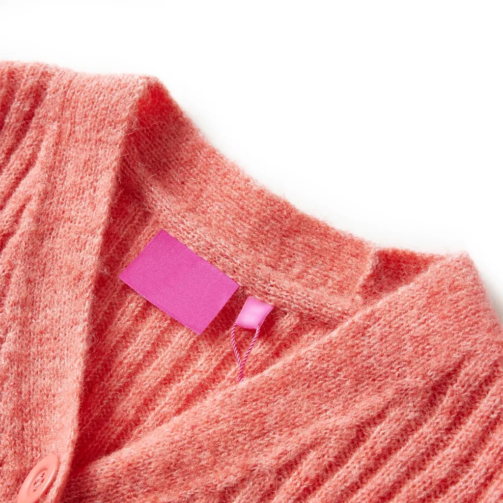 Cardigan da Bambina Lavorato a Maglia Rosa Medio 116cod mxl 84265