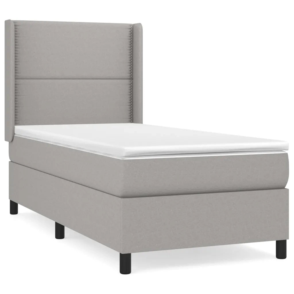 Giroletto a Molle con Materasso Grigio Chiaro 90x190 cm Tessutocod mxl 98585