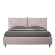 Letto matrimoniale con rete imbottito 160x190 microfibra glicine Appia