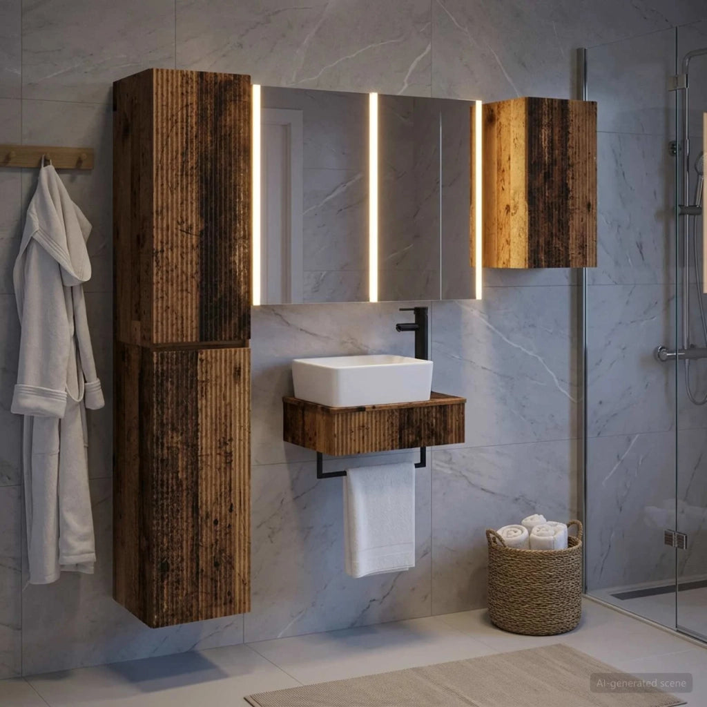 Set di mobili per il bagno 5 pcs Legno antico 3407285