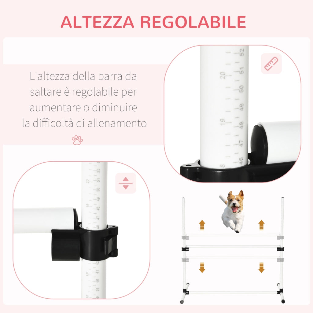 Set 4 Ostacoli Agility Dog ¨C zephmum ¨C Bianco, 99x65x94cm