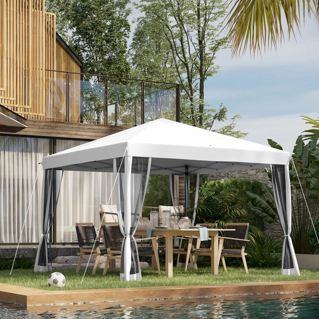 Tonnelle pop-up per giardino ¨C zephmum ¨C crema 3x3 m con zanzariere e borsa