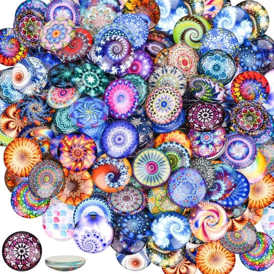 100 Edelstenen con Luce, 25 mm Dreuzel Edelsteni con Forma a Cupola, per Gioielleria e Decorazione DIY