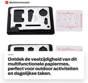 Kit multitool in acciaio inossidabile - 11 funzioni - formato carta di credito - set da 2 pezzi - peso 25 g