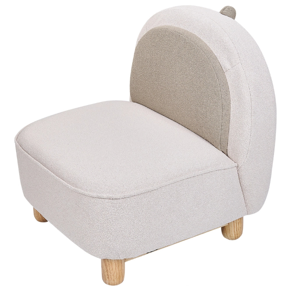 Sedia per animali tessuto in poliestere beige Sedile senza braccioli per cameretta per bambini Design moderno Dinosauro