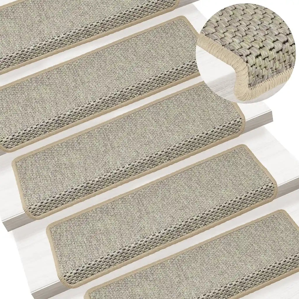 vidaXL Tappeti Autoadesivi Scale Aspetto Sisal 30 pz 65x21x4 cm Verdi