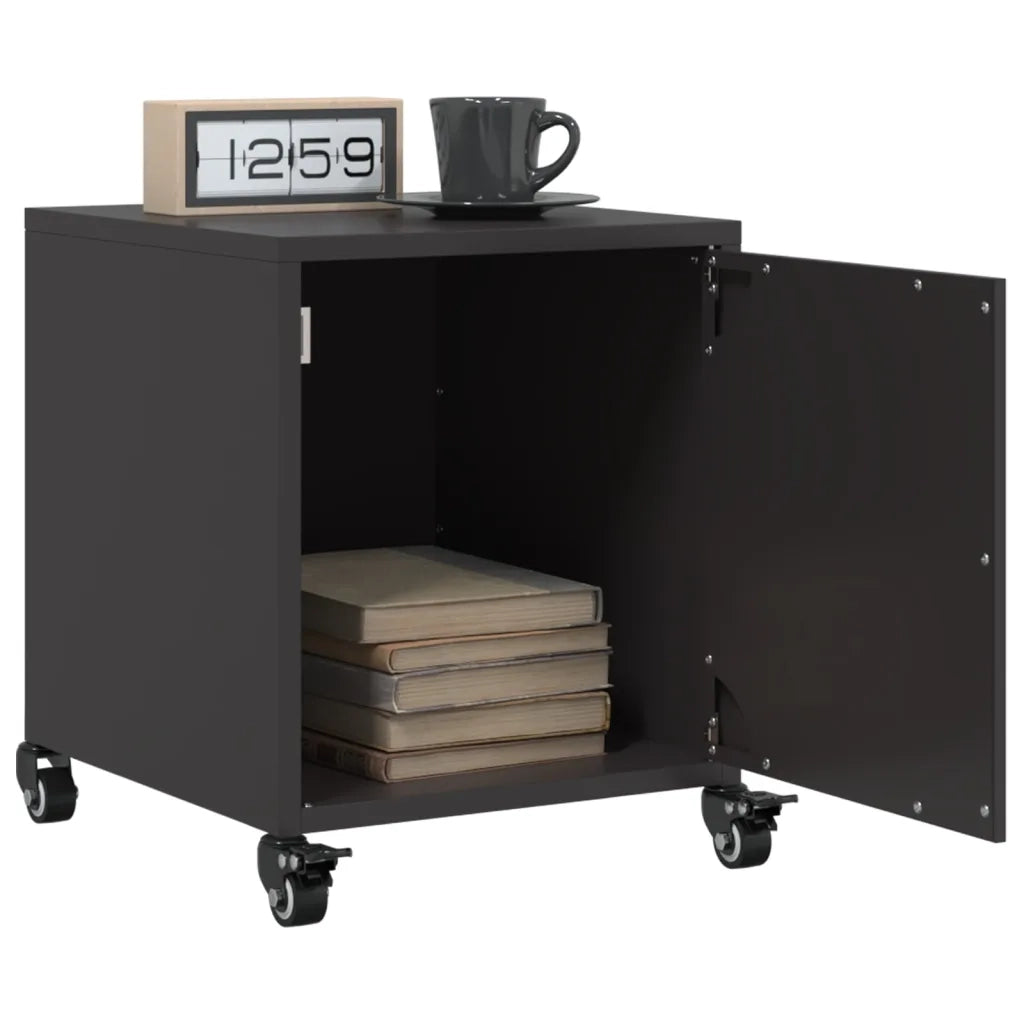 vidaXL Comodini 2 pz Neri 36x39x43,5 cm in Acciaio