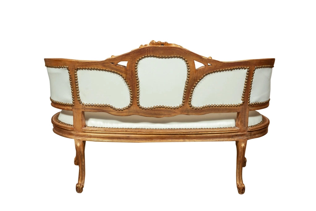 Biscottini Divanetto stile francese Luigi XVI in legno massello di faggio XVI, faggio,