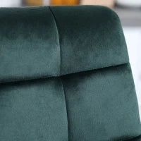 Set di 2 sgabelli da bar design superficie in velluto trapuntato e gambe in acciaio altezza 77 cm verde scuro